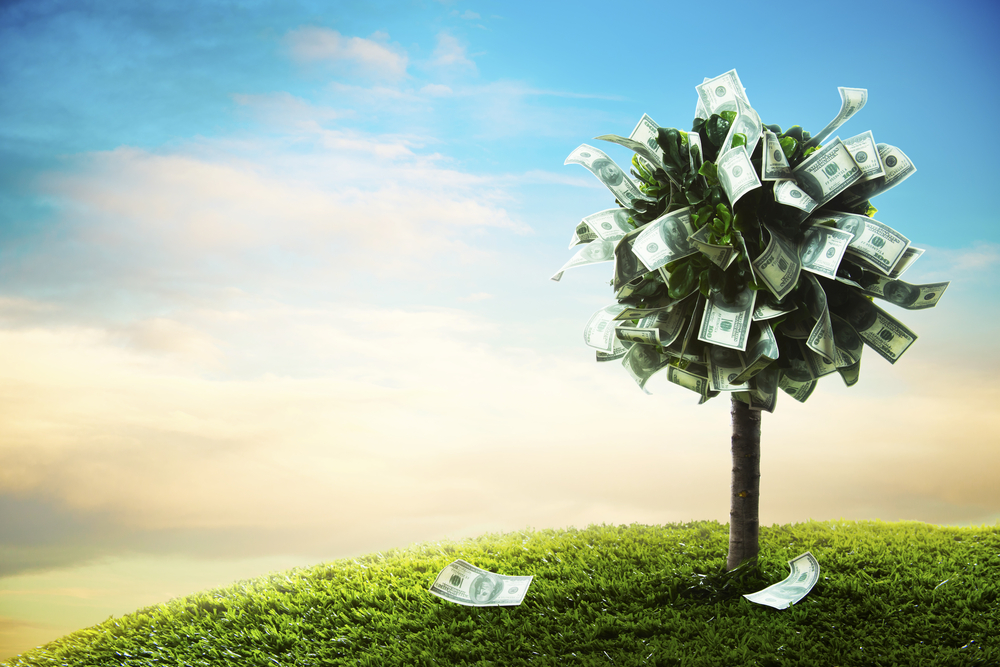 money growing on a tree. The metal recycle market is worth a lot of money